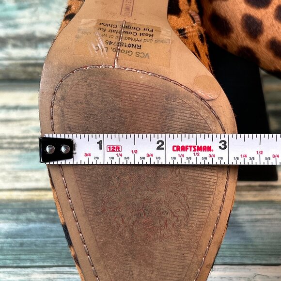 Vince Camuto Ankle Boots Womens 10M Brown Cow Hair Leopard Print Pointed Toe Zip - Picture 11 of 14